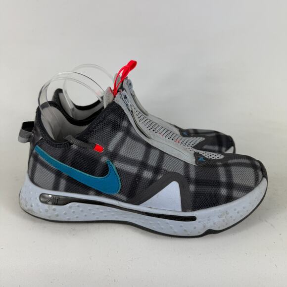 Nike PG 4 Plaid Sneakers Men's 8.5 Gray Lace-Up Low Top Running Shoes CD5079-002 - Picture 2 of 10